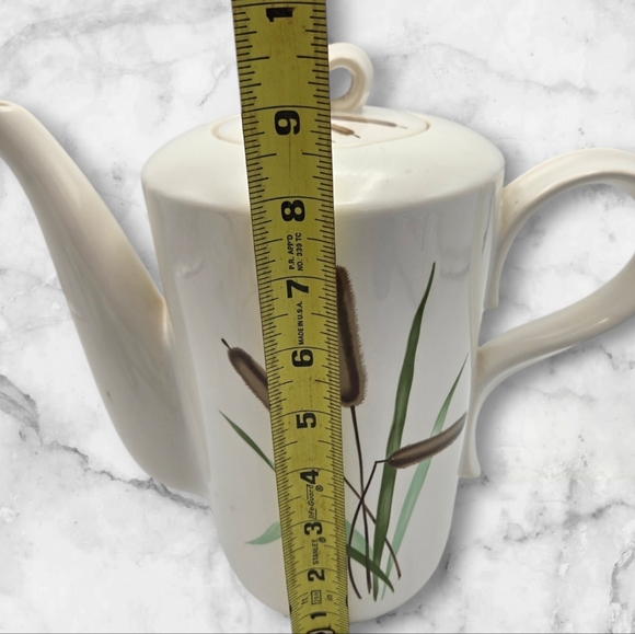 MCM Vintage Homer Laughlin China Cattail Coffee Pot Debutante September's Song - Picture 10 of 11